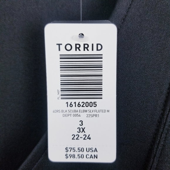 Torrid Fluted Fit & Flare Mini Dress Scuba Black NWT - Picture 8 of 13